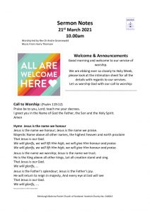 thumbnail of Sermon 21 March 2021